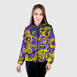 Куртка с капюшоном женская Цветная текстура, цвет: 3D-черный — фото 2