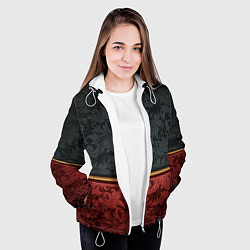 Куртка с капюшоном женская Узоры Black and Red, цвет: 3D-белый — фото 2