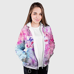 Куртка с капюшоном женская Лучший учитель, цвет: 3D-белый — фото 2