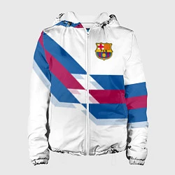 Куртка с капюшоном женская FC Barcelona, цвет: 3D-белый