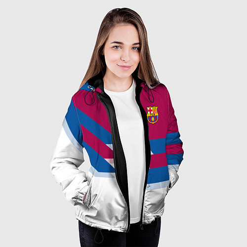 Женская куртка Barcelona FC: White style / 3D-Черный – фото 3