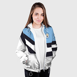 Куртка с капюшоном женская Manchester City FC: White style, цвет: 3D-белый — фото 2
