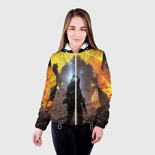 Женская куртка Titanfall: Robots War / 3D-Белый – фото 4