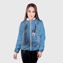 Куртка с капюшоном женская Костюм врача кровь, цвет: 3D-белый — фото 2