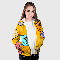 Куртка с капюшоном женская Котики, цвет: 3D-белый — фото 2