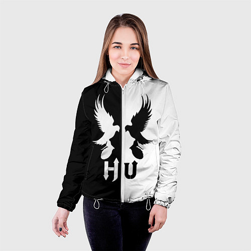 Женская куртка HU: Black & White / 3D-Белый – фото 4
