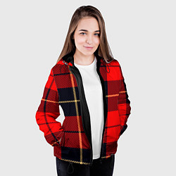 Куртка с капюшоном женская Клетка, цвет: 3D-черный — фото 2