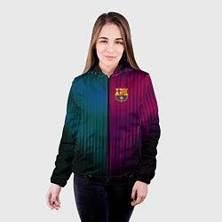 Куртка с капюшоном женская Barcelona FC: Abstract 2018, цвет: 3D-черный — фото 2