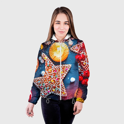 Женская куртка Новогодняя фантазия / 3D-Белый – фото 4