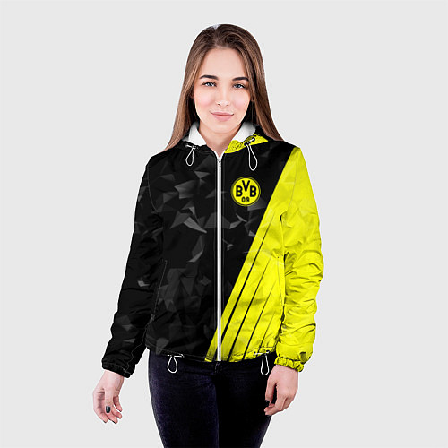 Женская куртка FC Borussia Dortmund: Abstract / 3D-Белый – фото 4