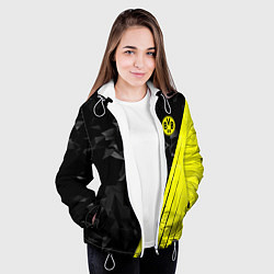 Куртка с капюшоном женская FC Borussia Dortmund: Abstract, цвет: 3D-белый — фото 2