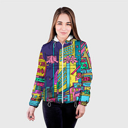 Куртка с капюшоном женская Токио сити, цвет: 3D-белый — фото 2