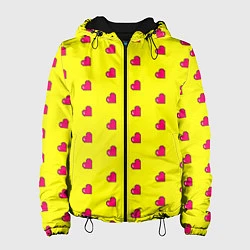 Куртка с капюшоном женская 8 bit yellow love, цвет: 3D-черный