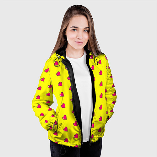 Женская куртка 8 bit yellow love / 3D-Черный – фото 3