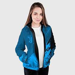 Куртка с капюшоном женская FC Juventus: Blue Original, цвет: 3D-черный — фото 2