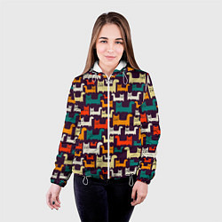 Куртка с капюшоном женская Найди чёрного кота, цвет: 3D-белый — фото 2