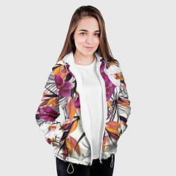 Куртка с капюшоном женская Fashion Flowers, цвет: 3D-белый — фото 2