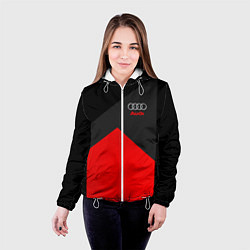Куртка с капюшоном женская Audi: Red Sport, цвет: 3D-белый — фото 2