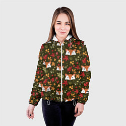 Куртка с капюшоном женская Осенние лисички, цвет: 3D-белый — фото 2