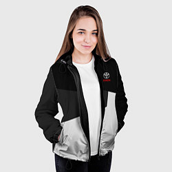 Куртка с капюшоном женская Toyota Sport, цвет: 3D-черный — фото 2