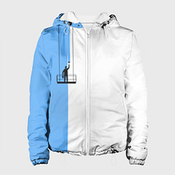 Куртка с капюшоном женская Маляр красит фасад, цвет: 3D-белый