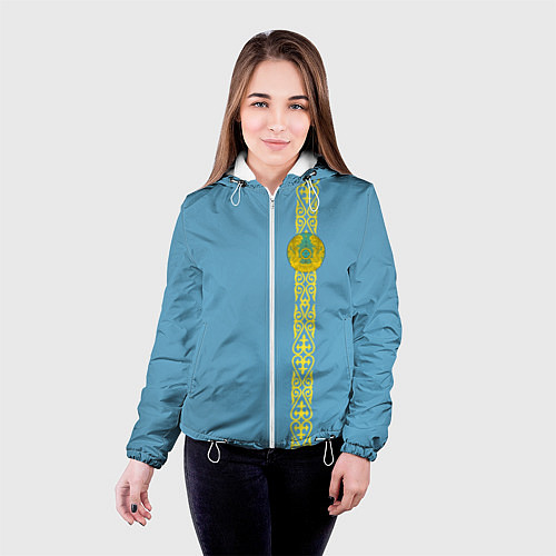 Женская куртка I Love Kazakhstan / 3D-Белый – фото 4