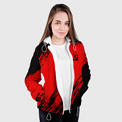Куртка с капюшоном женская USSR: Red Patriot, цвет: 3D-белый — фото 2