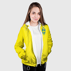 Куртка с капюшоном женская Сборная Швеции: Домашняя ЧМ-2018, цвет: 3D-белый — фото 2