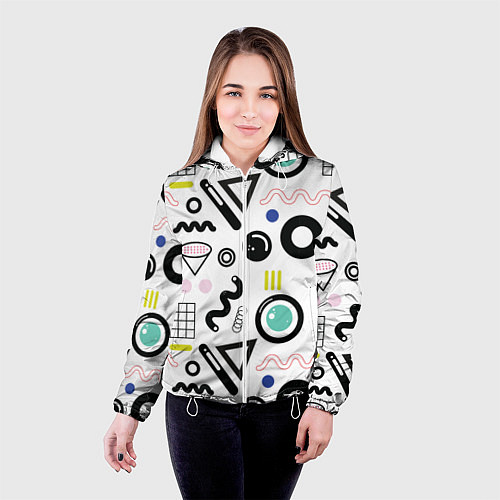 Женская куртка Минималистичная геометрия / 3D-Белый – фото 4