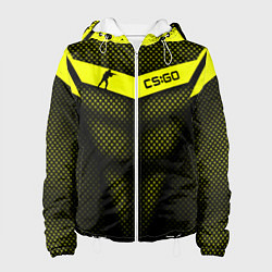 Куртка с капюшоном женская CS:GO Yellow Carbon, цвет: 3D-белый