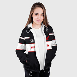 Куртка с капюшоном женская Honda Sport, цвет: 3D-белый — фото 2