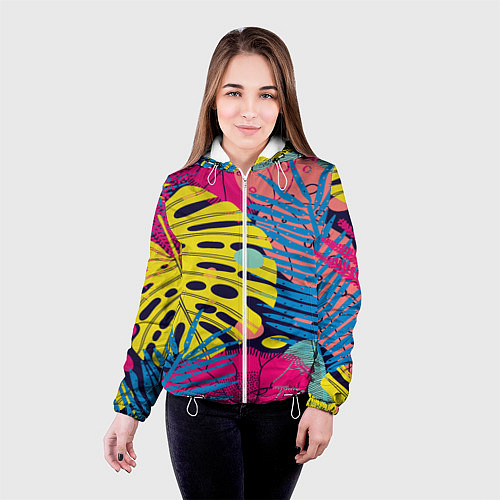 Женская куртка Тропическая мода / 3D-Белый – фото 4