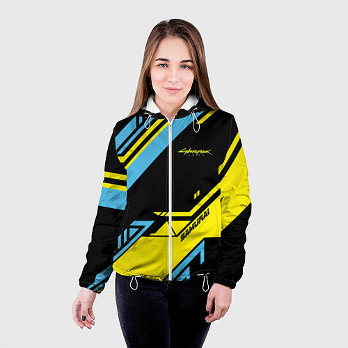 Женская куртка Cyberpunk 2077: Samurai / 3D-Белый – фото 4