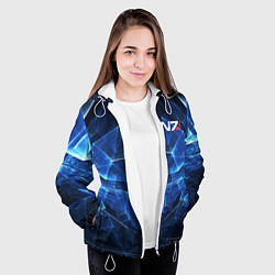Куртка с капюшоном женская Mass Effect: Blue Armor N7, цвет: 3D-белый — фото 2