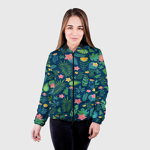 Женская куртка Тропический лес / 3D-Черный – фото 4