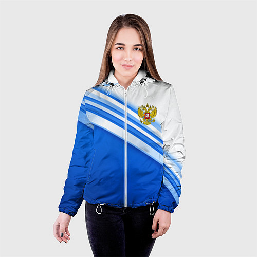 Женская куртка Россия: голубая волна / 3D-Белый – фото 4
