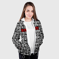 Куртка с капюшоном женская BTS Hieroglyphs, цвет: 3D-белый — фото 2