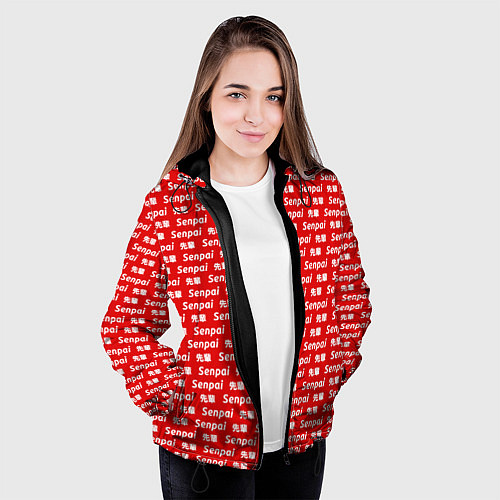 Женская куртка Senpai Pattern / 3D-Черный – фото 3