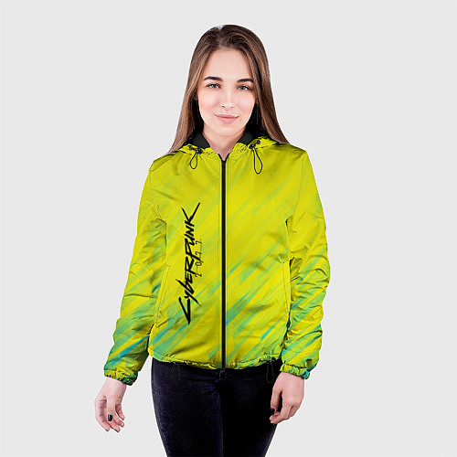 Женская куртка Cyberpunk 2077: Yellow / 3D-Черный – фото 4