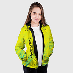 Куртка с капюшоном женская Cyberpunk 2077: Yellow, цвет: 3D-черный — фото 2