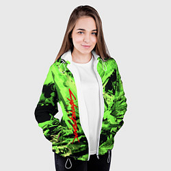 Куртка с капюшоном женская Cyberpunk 2077: Green Breaks, цвет: 3D-белый — фото 2