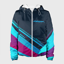 Куртка с капюшоном женская Cyberpunk 2077, цвет: 3D-белый