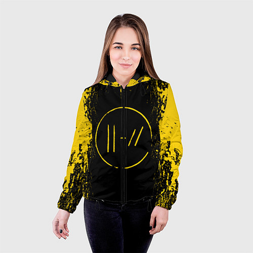 Женская куртка 21 Pilots: Yellow & Black / 3D-Черный – фото 4