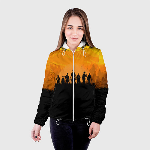 Женская куртка Red Dead Redemption: Orange Sun / 3D-Белый – фото 4