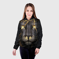 Куртка с капюшоном женская Лев с молнией, цвет: 3D-черный — фото 2