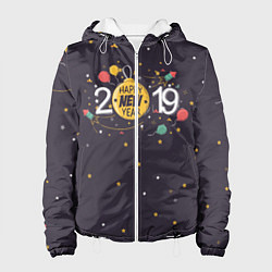 Куртка с капюшоном женская 2019 New Year, цвет: 3D-белый