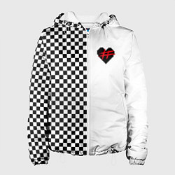 Куртка с капюшоном женская ФРЕНДЗОНА: Шахматы, цвет: 3D-белый