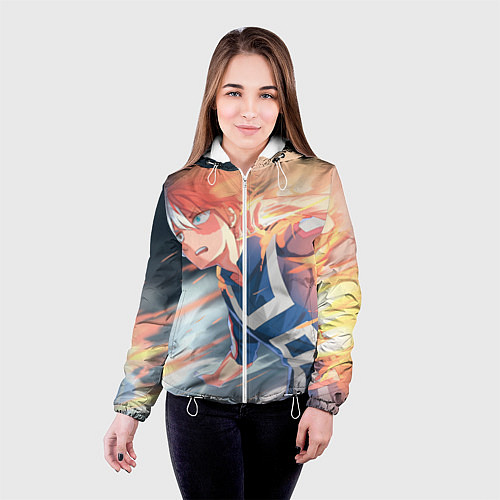 Женская куртка Моя геройская академия / 3D-Белый – фото 4