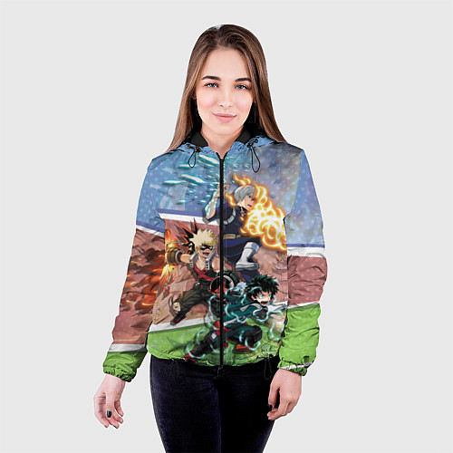 Женская куртка Геройская Академия / 3D-Черный – фото 4