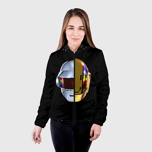 Женская куртка Daft Punk: Smile Helmet / 3D-Черный – фото 4